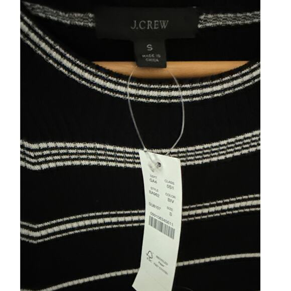 J. Crew Knit Ribbed Bodycon Sweater Midi Dress Mixed Striped Size Small - Picture 8 of 12